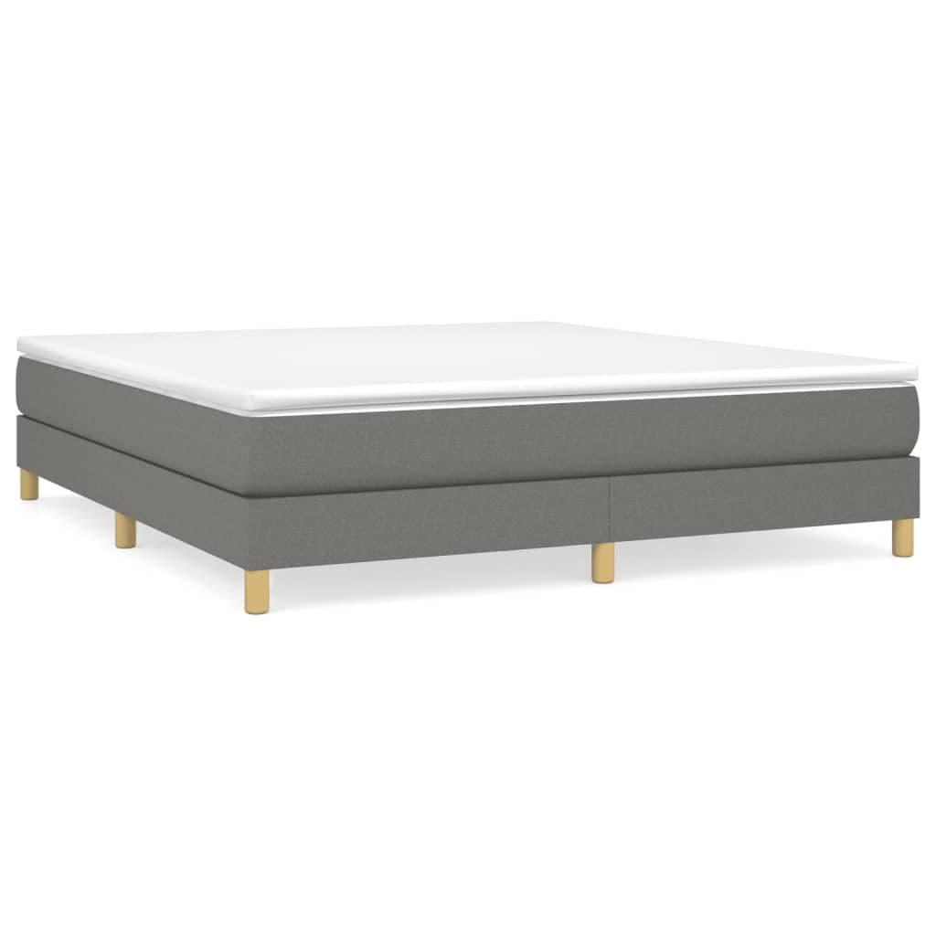 vidaXL Estrutura de cama com molas 180x200 cm tecido cinzento-escuro