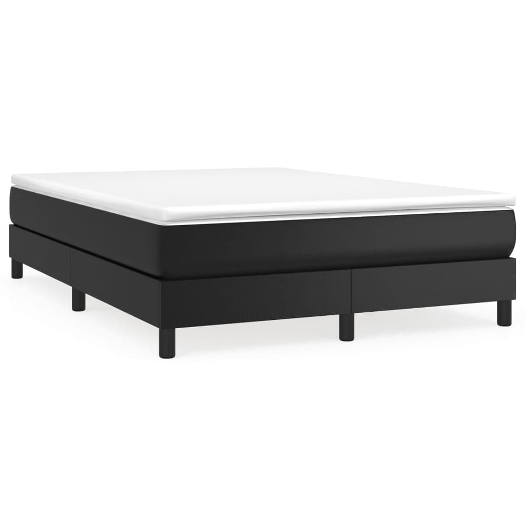 vidaXL Estrutura de Cama 140x190 cm Couro Artificial Preto - 819533245
