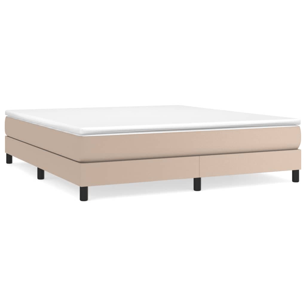 vidaXL Estrutura de Cama 160x200 cm Couro Artificial Cappuccino - 2309488909