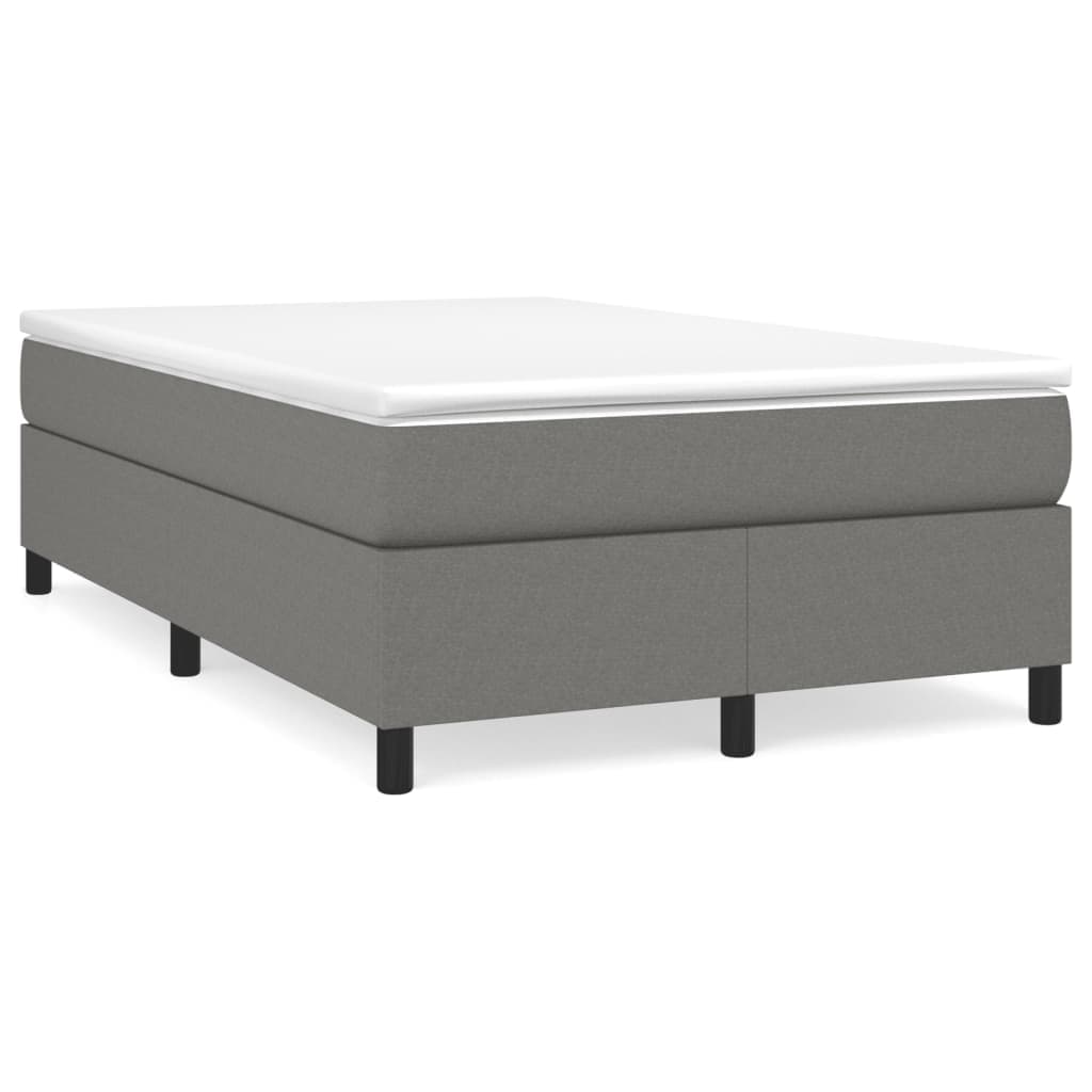 vidaXL Estrutura de cama com molas 120x200 cm tecido cinzento-escuro