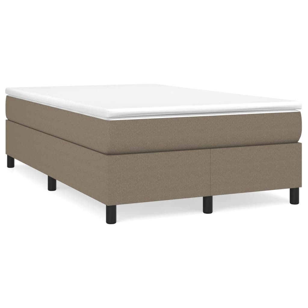 vidaXL Estrutura de cama com molas sem colchão 120x200 cm tecido cinza-acastanhado