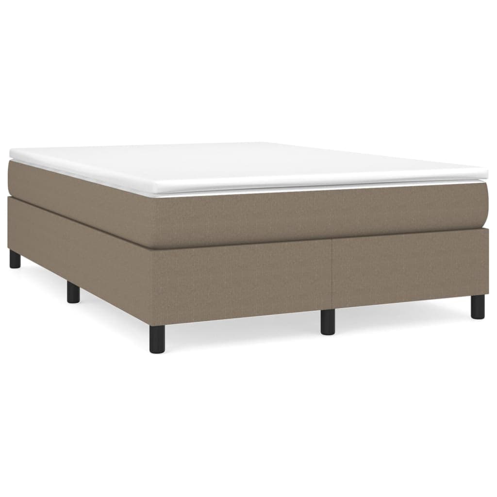 vidaXL Estrutura de cama com molas 140x190 cm tecido castanho-acinzentado