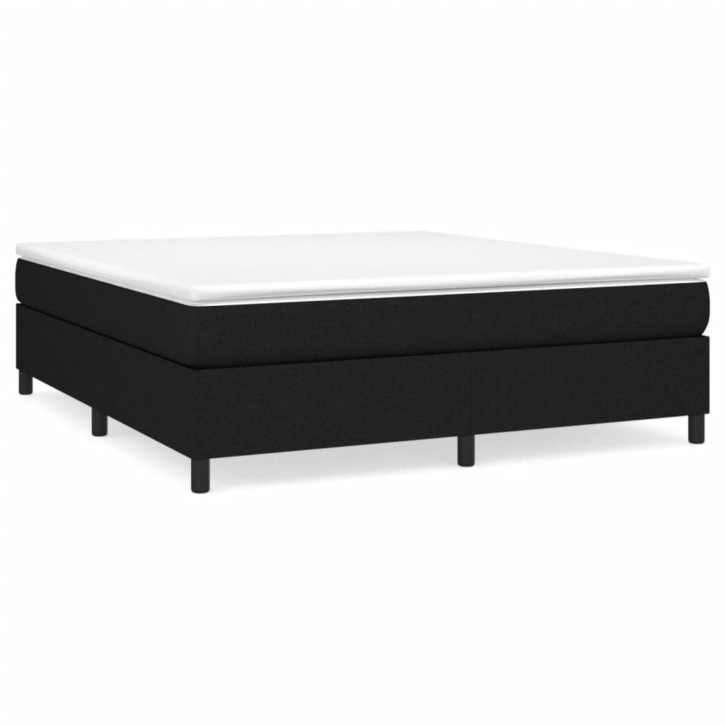 vidaXL Estrutura de cama com molas 160x200 cm tecido preto