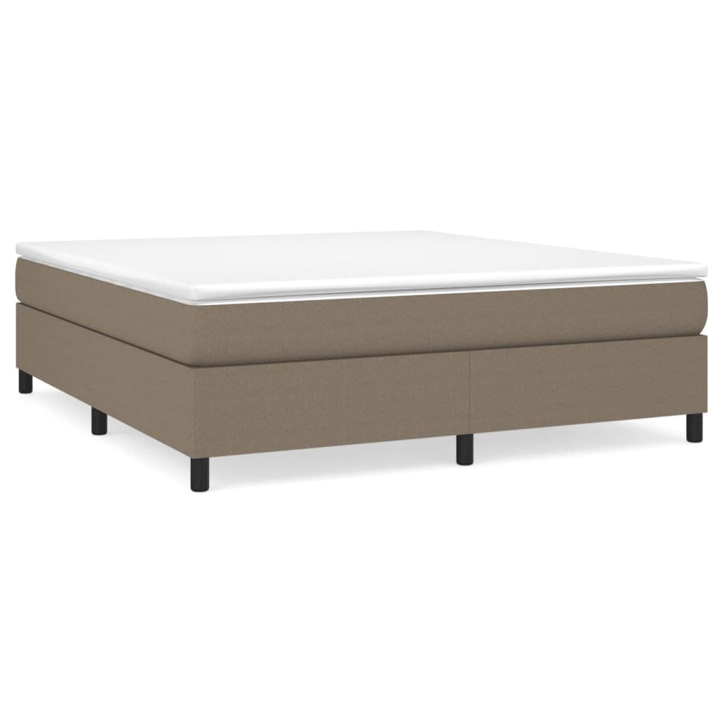 vidaXL Estrutura de cama com molas 160x200 cm tecido castanho-acinzentado