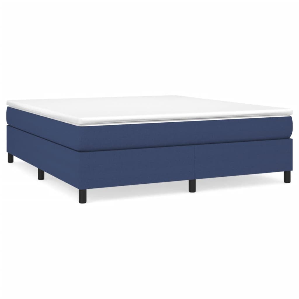 vidaXL Estrutura de cama com molas 160x200 cm tecido azul