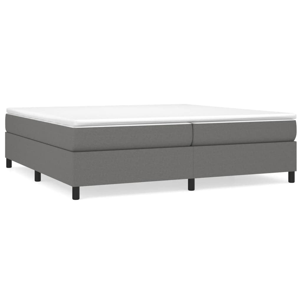 vidaXL Estrutura de cama com molas 200x200 cm tecido cinzento-escuro