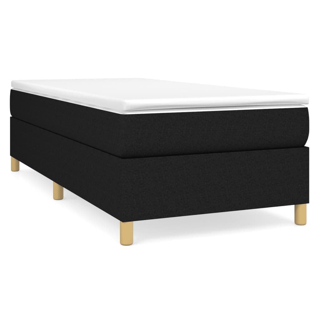 vidaXL Estrutura de cama com molas 80x200 cm tecido preto