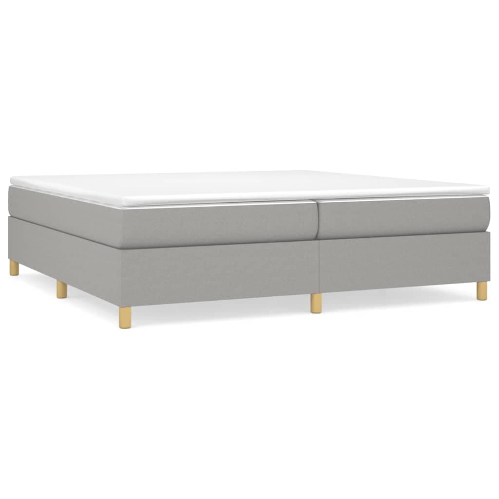 vidaXL Estrutura de cama com molas 200x200 cm tecido cinzento-claro