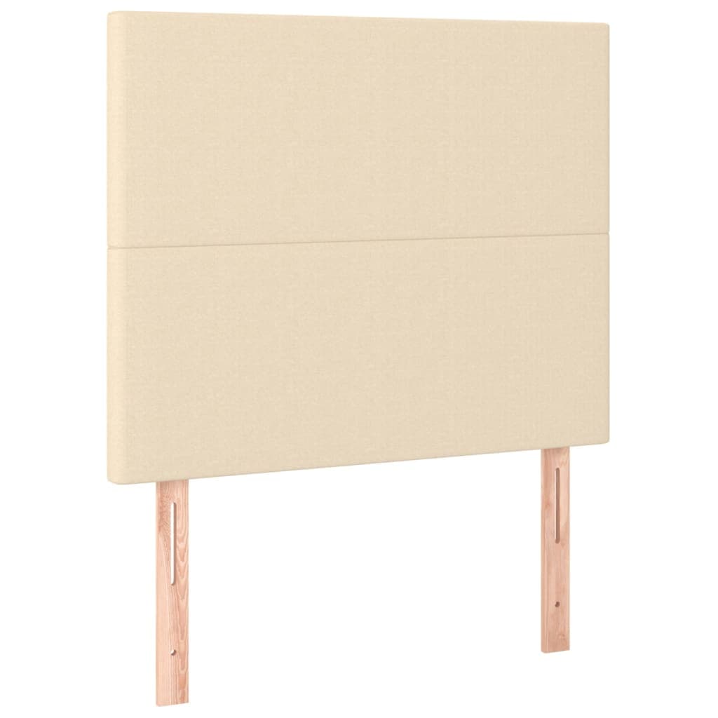 vidaXL Cabeceira Creme 80x5x118/128 cm Tecido