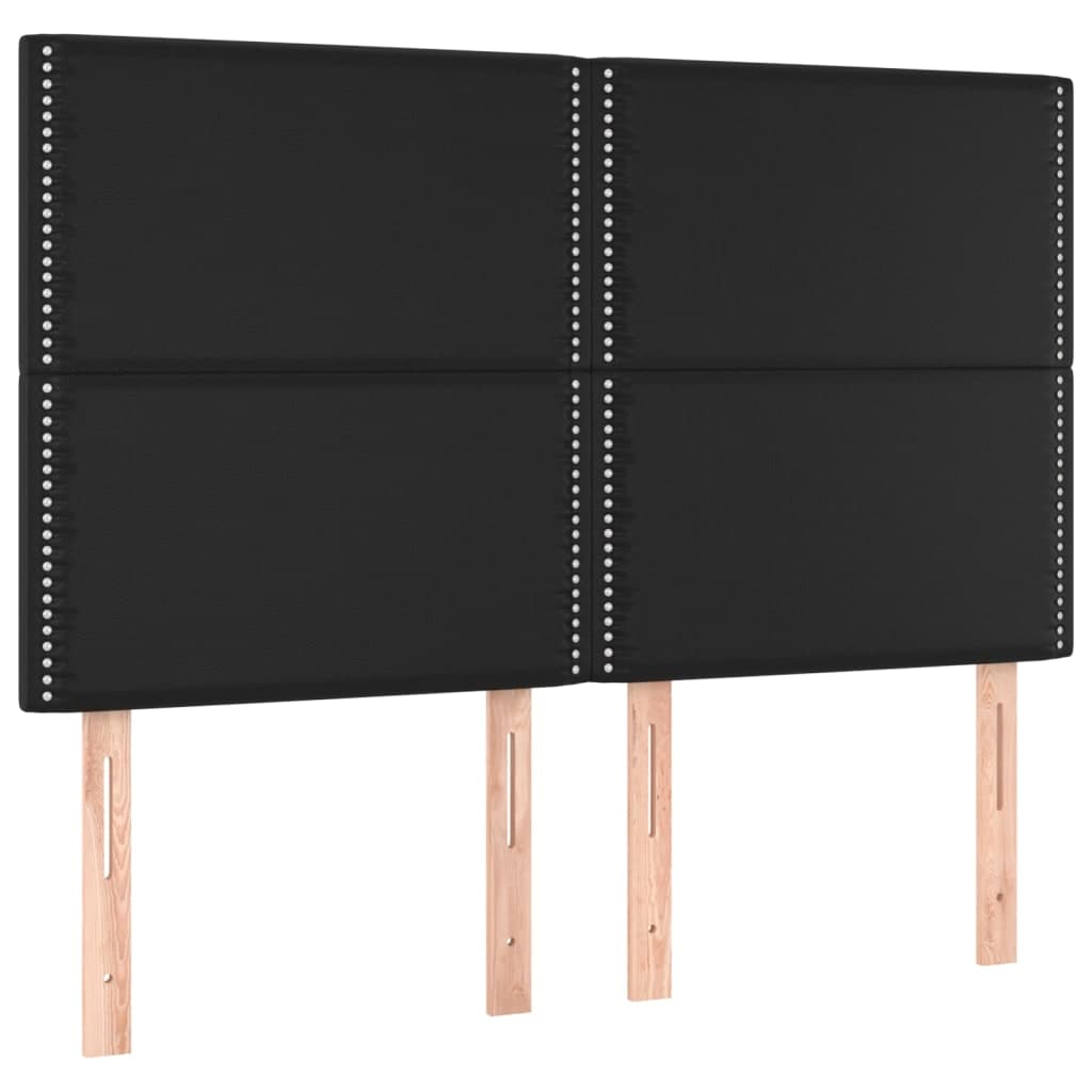vidaXL Cabeceira Preta 144x5x118/128 cm Couro Sintético