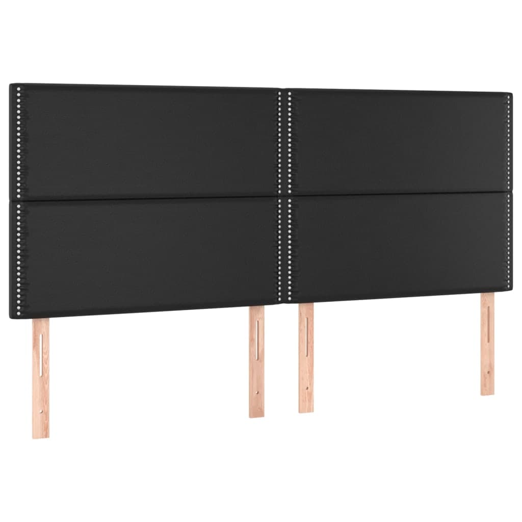 vidaXL Cabeceira Preta 200x5x118/128 cm Couro Sintético