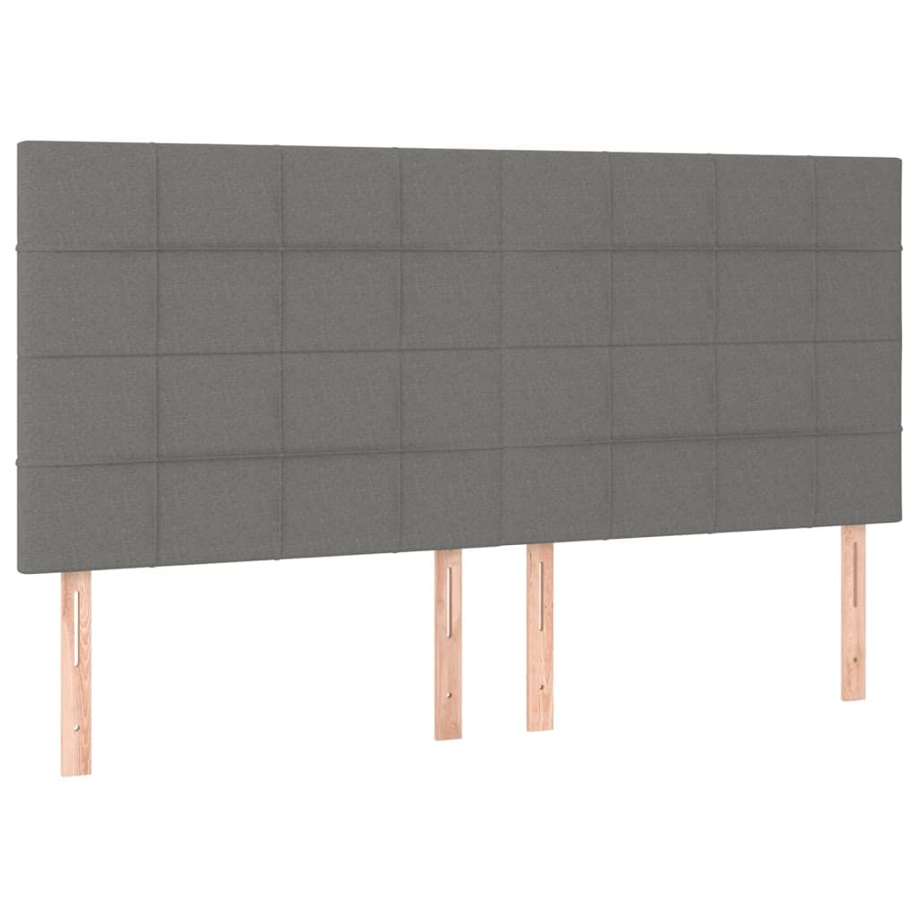 vidaXL Cabeceira Cinza Escuro 160x5x118/128 cm Tecido
