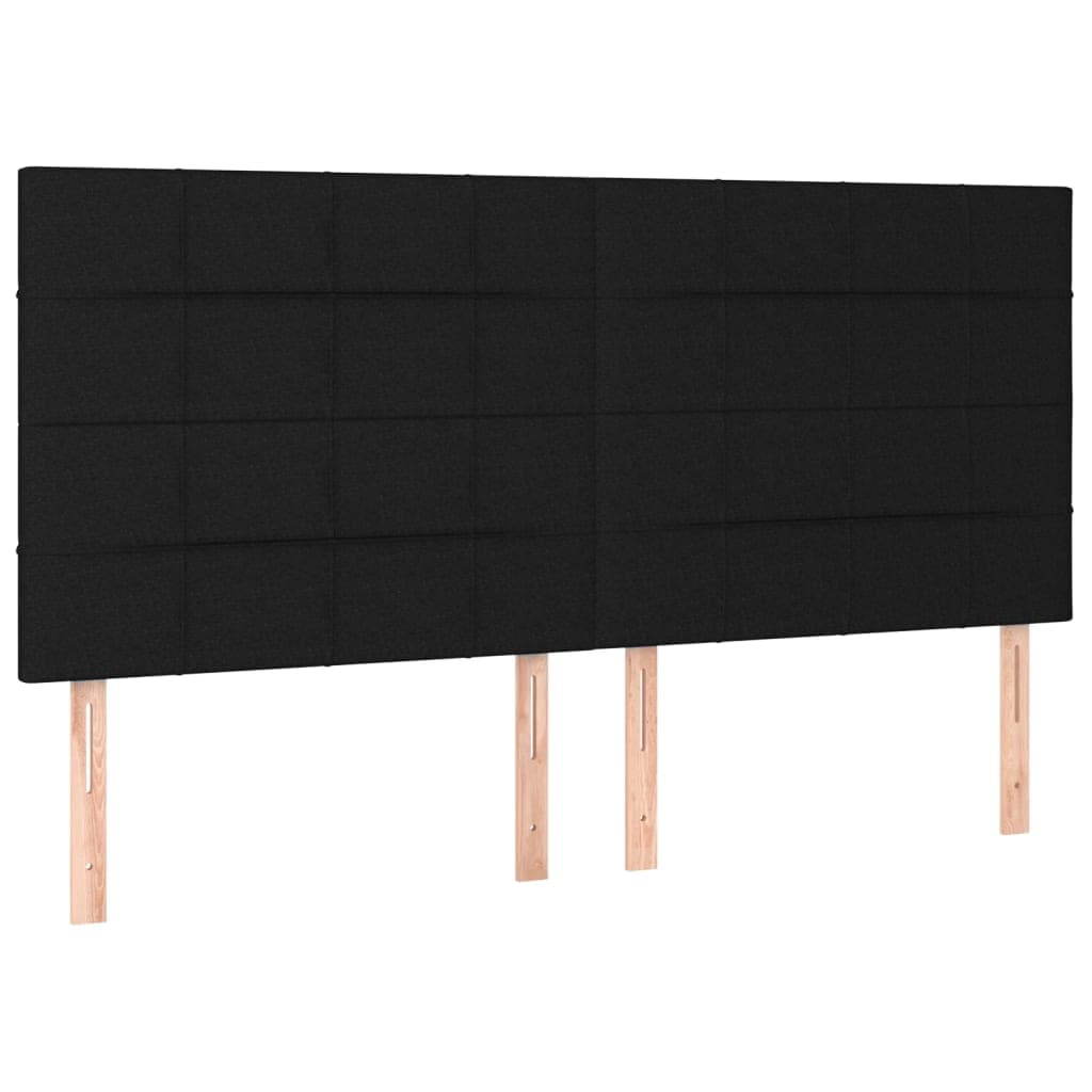 vidaXL Cabeceira Preta 200x5x118/128 cm Tecido