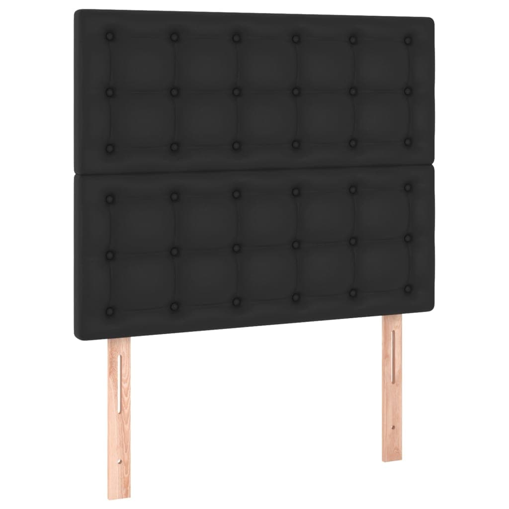 vidaXL Cabeceira Preta 90x5x118/128 cm Couro Sintético