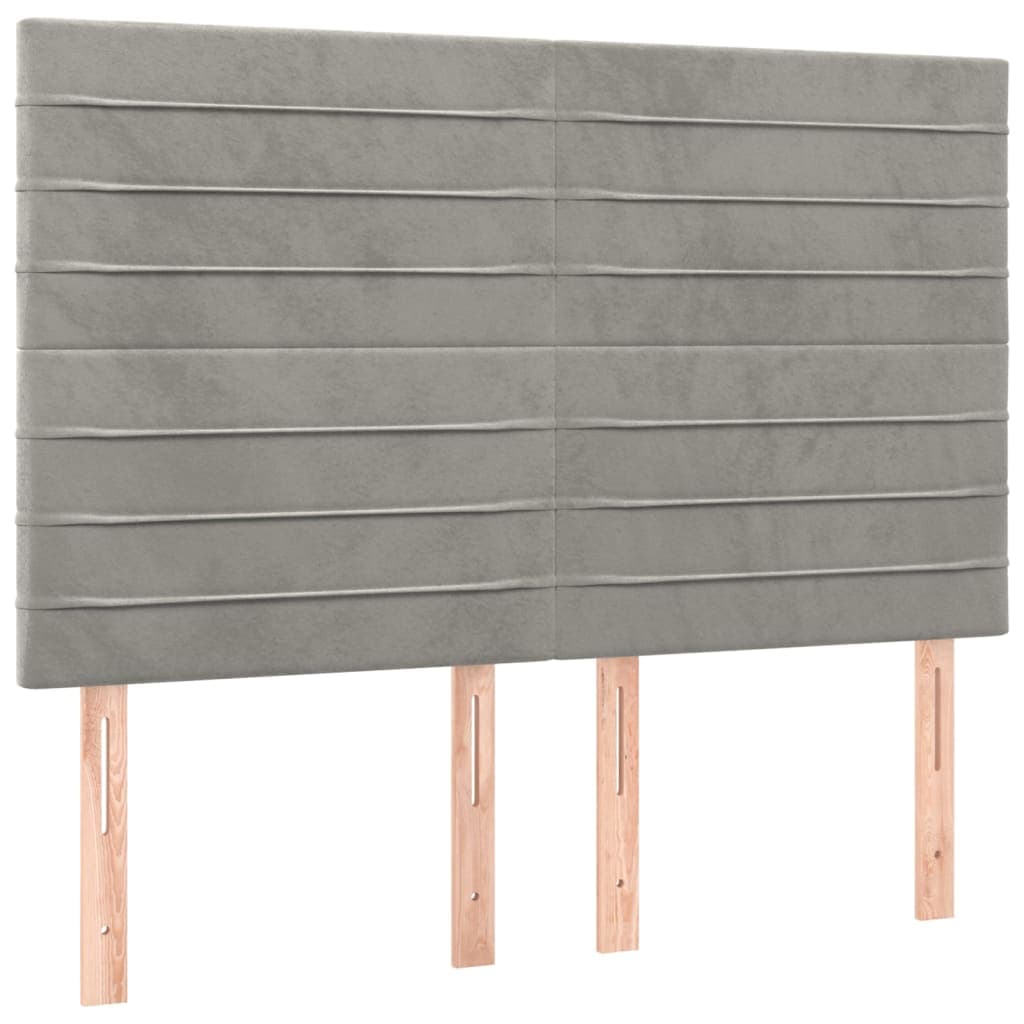 vidaXL Cabeceira Cinza Claro 144x5x118/128 cm Veludo