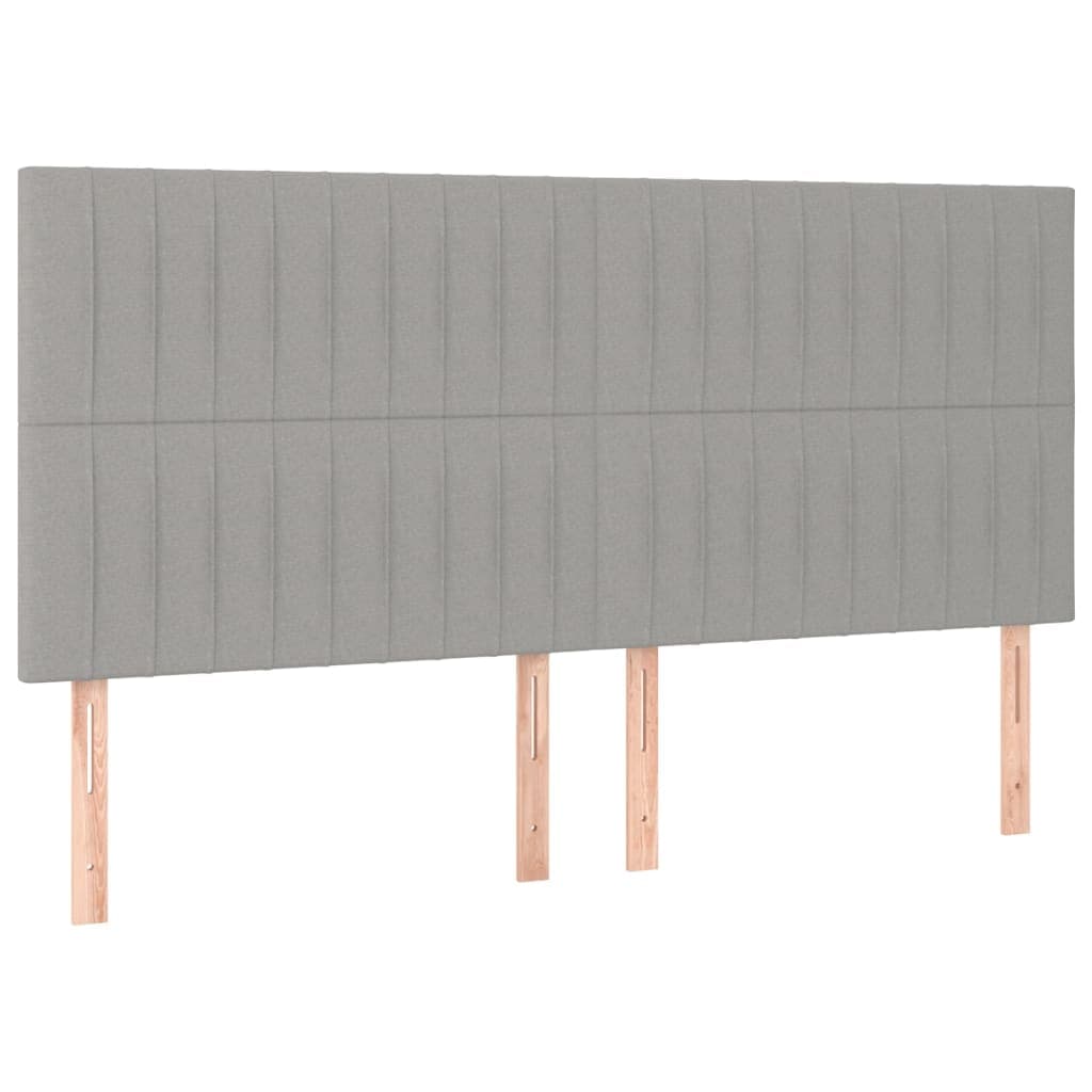 vidaXL Cabeceira Cinza Claro 180x5x118/128 cm Tecido