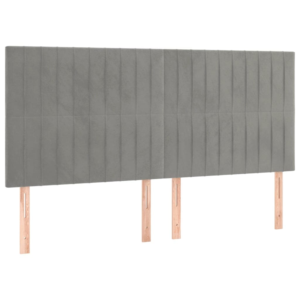 vidaXL Cabeceira Cinza Claro 160x5x118/128 cm Veludo