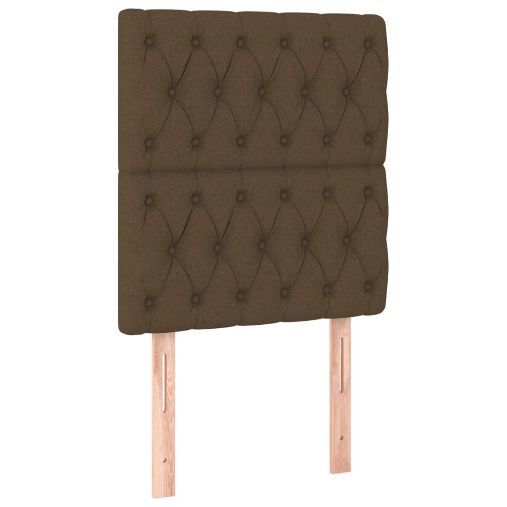 vidaXL Cabeceira Castanho Escuro 80x7x118/128 cm Tecido