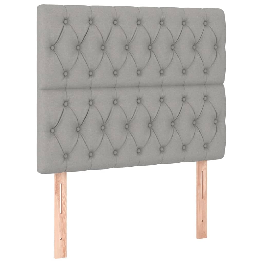 vidaXL Cabeceira Cinza Claro 100x7x118/128 cm Tecido