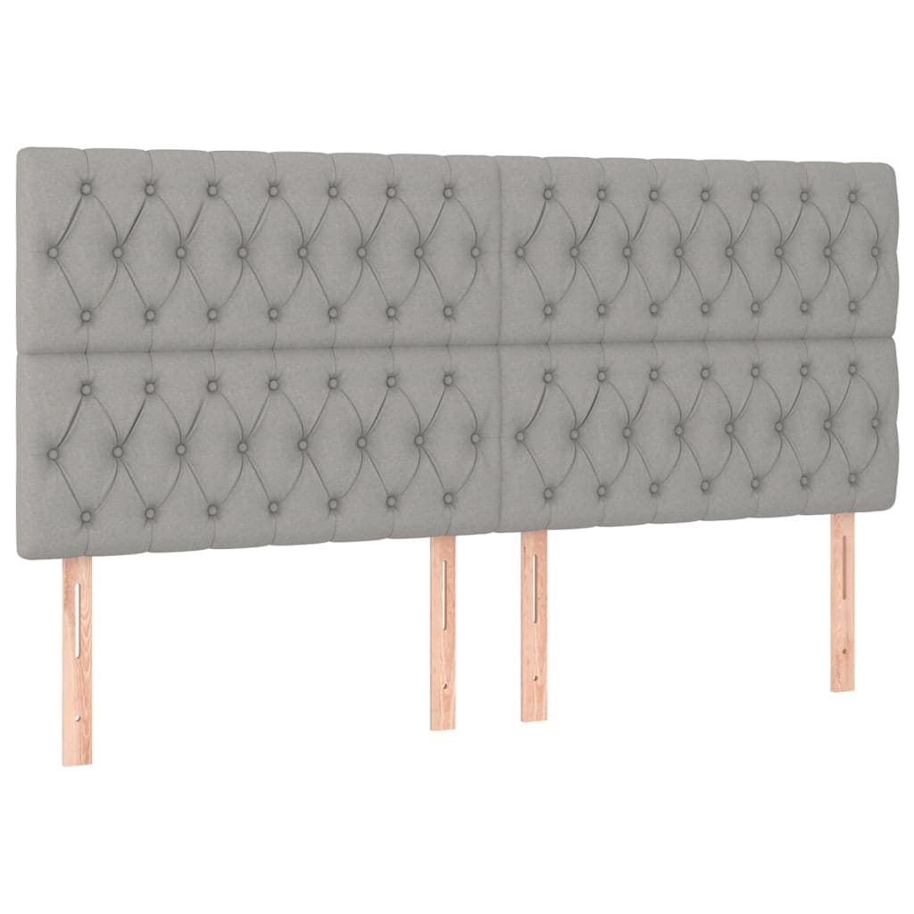 vidaXL Cabeceira Cinza Claro 180x7x118/128 cm Tecido