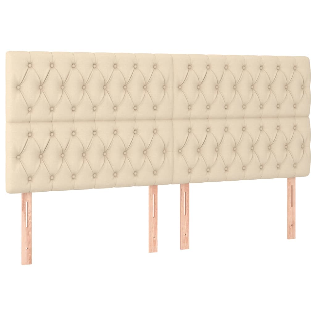 vidaXL Cabeceira Creme 180x7x118/128 cm Tecido