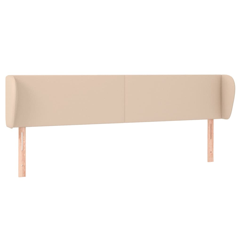 vidaXL Cabeceira cama abas couro artificial 183x23x78/88 cm cappuccino