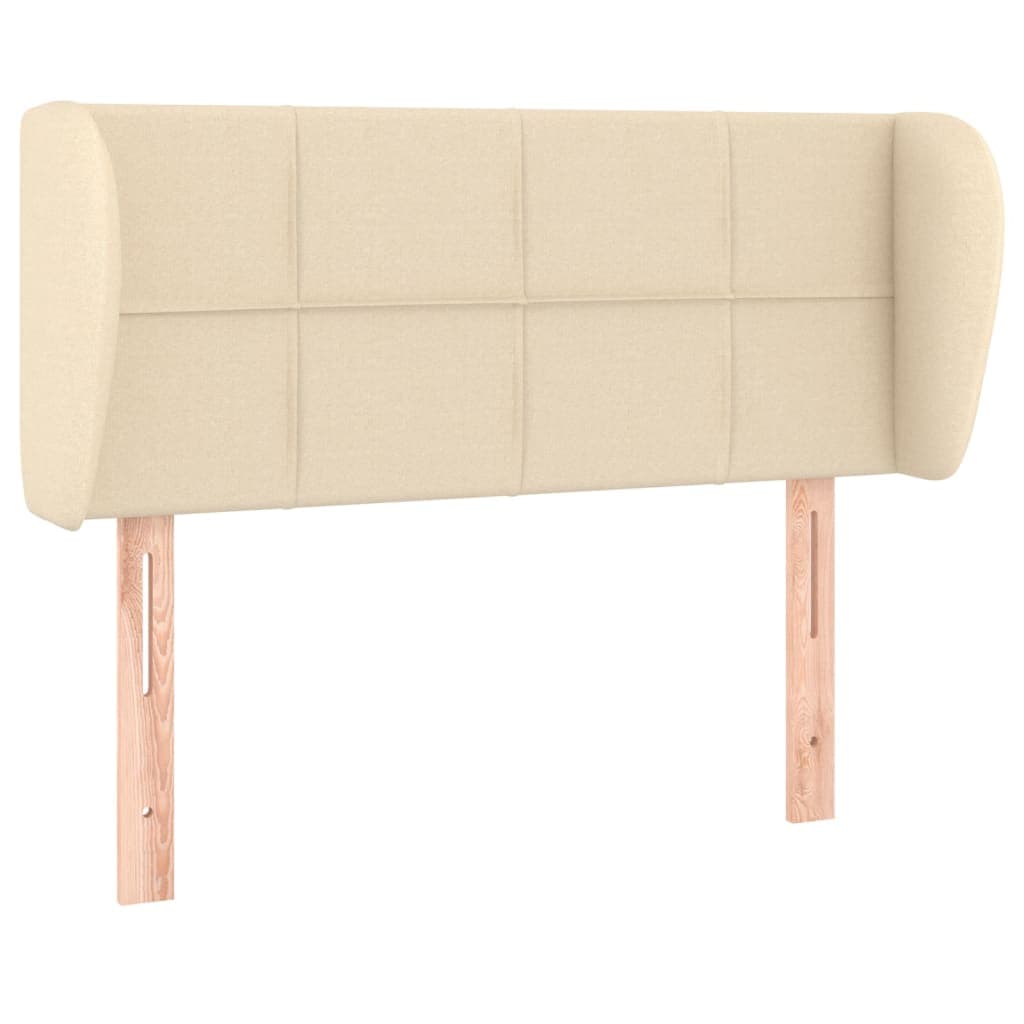 vidaXL Cabeceira de cama c/ abas tecido 103x23x78/88 cm creme