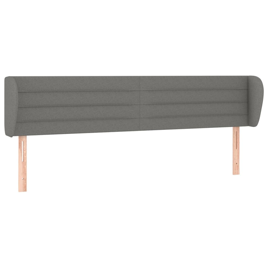 vidaXL Cabeceira de cama c/ abas tecido 183x23x78/88cm cinzento-escuro