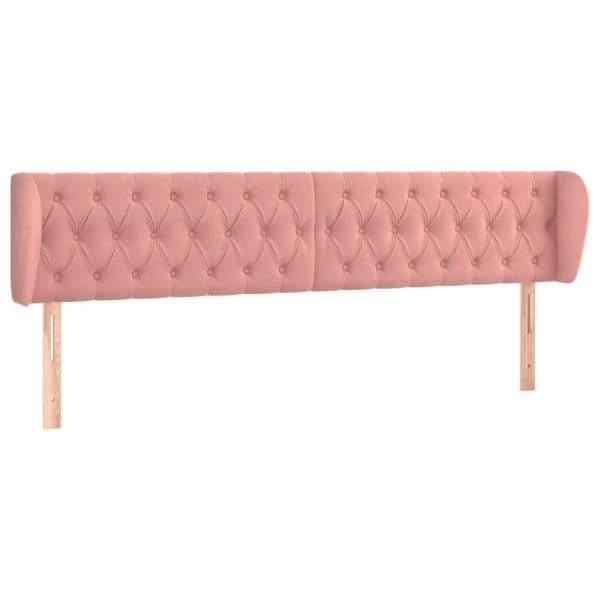 vidaXL Cabeceira de Cama com Abas Veludo 183x23x78/88 cm Rosa - 708945750