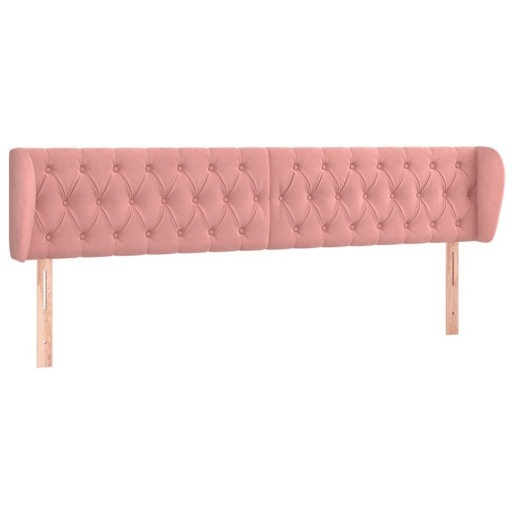 vidaXL Cabeceira de Cama com Abas Veludo 183x23x78/88 cm Rosa - 708945750