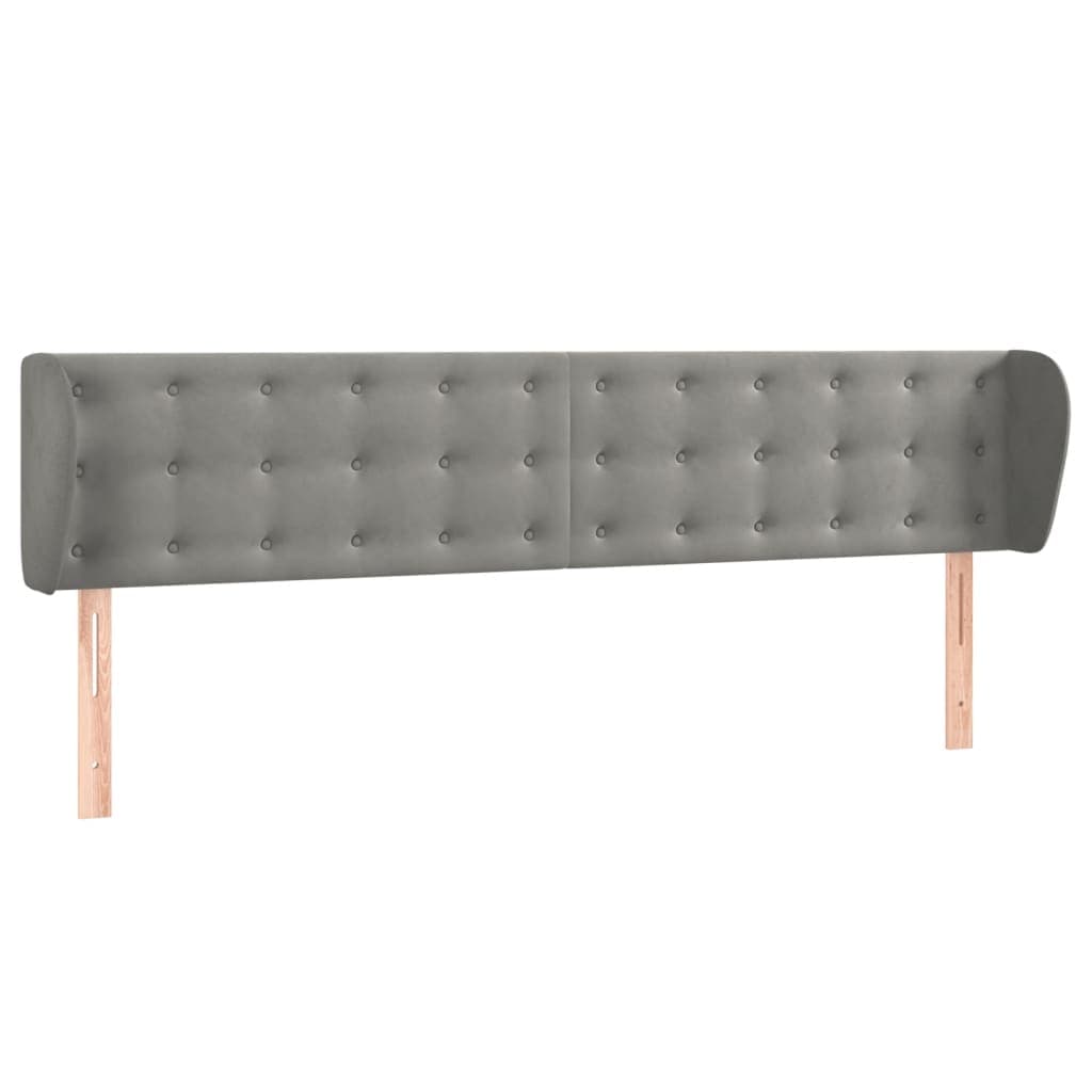 vidaXL Cabeceira de Cama com Abas Veludo 183x23x78/88 cm Cinzento-claro - 435680117