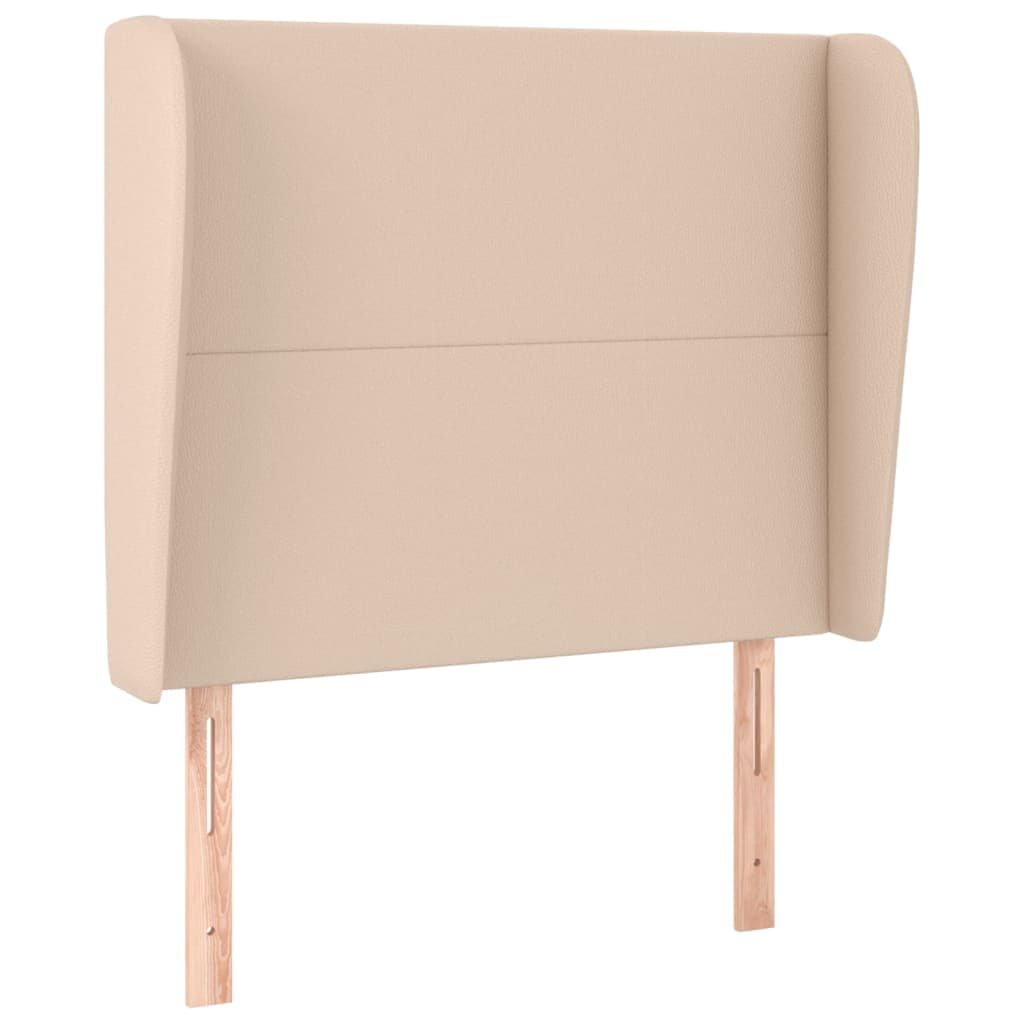 vidaXL Cabeceira cama c/ abas couro artif. 103x23x118/128cm cappuccino