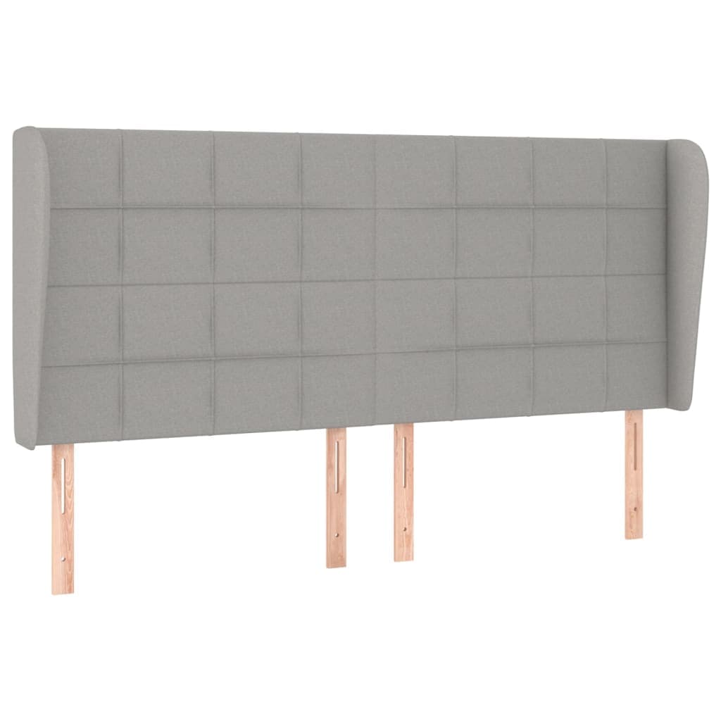 vidaXL Cabeceira cama c/ abas tecido 183x23x118/128 cm cinzento-claro