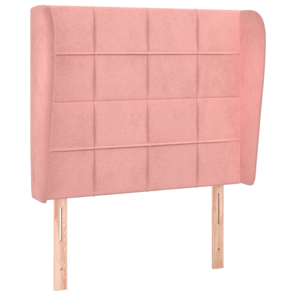 vidaXL Cabeceira de cama c/ abas veludo 83x23x118/128 cm rosa