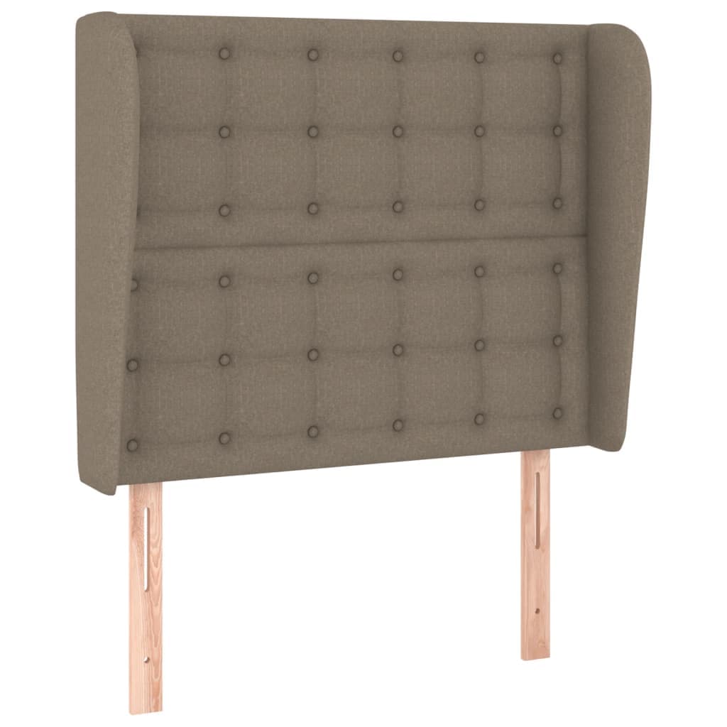 vidaXL Cabeceira cama c/ abas tecido 83x23x118/128cm cinza-acastanhado