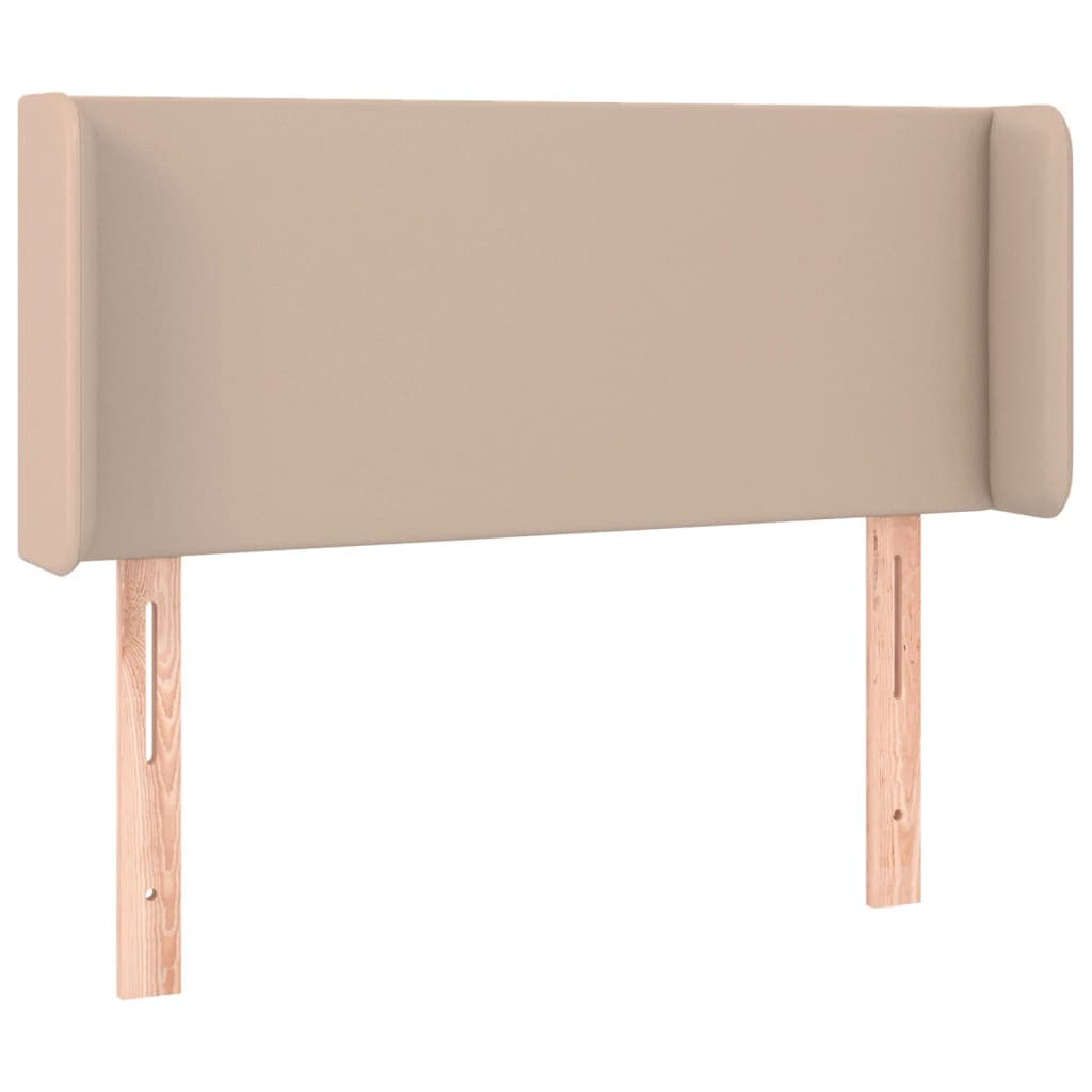 vidaXL Cabeceira cama abas couro artificial 93x16x78/88 cm cappuccino