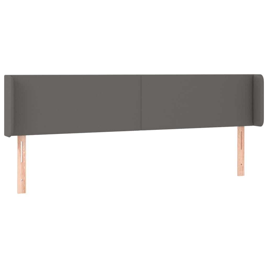 vidaXL Cabeceira de Cama com Abas Couro Artificial 163x16x78/88cm Cinza - 2686878897