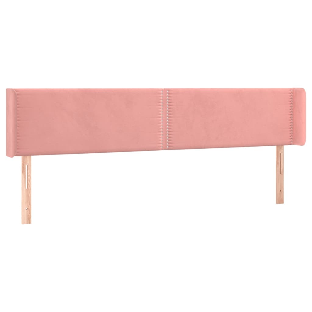 vidaXL Cabeceira de cama c/ abas veludo 163x16x78/88 cm rosa