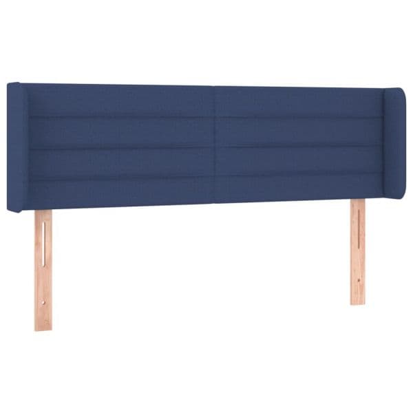 vidaXL Cabeceira de Cama com Abas Tecido 147x16x78/88 cm Azul - 2552967042