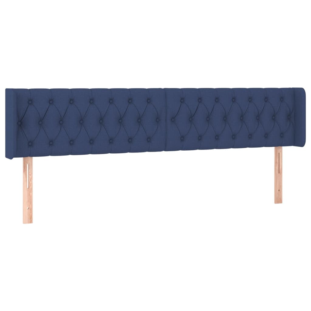 vidaXL Cabeceira de cama c/ abas tecido 183x16x78/88 cm azul