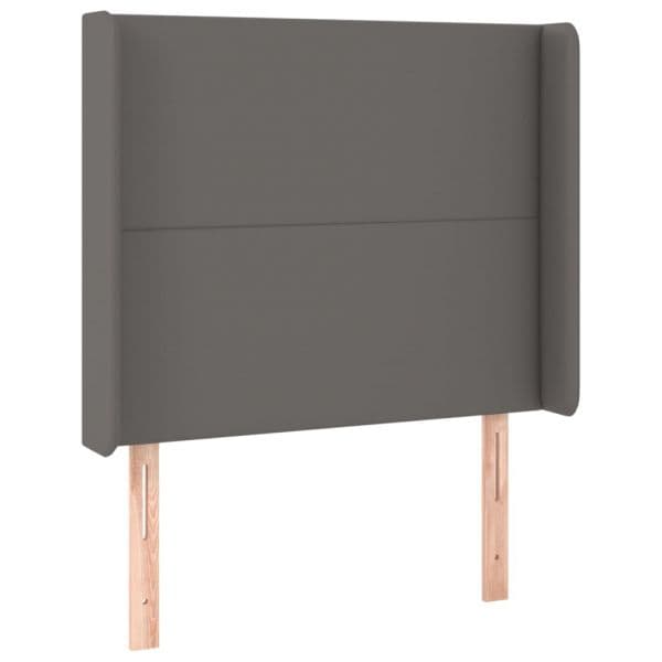 vidaXL Cabeceira Cama com Abas Couro Artificial 103x16x118/128 cm Cinzento - 471310182
