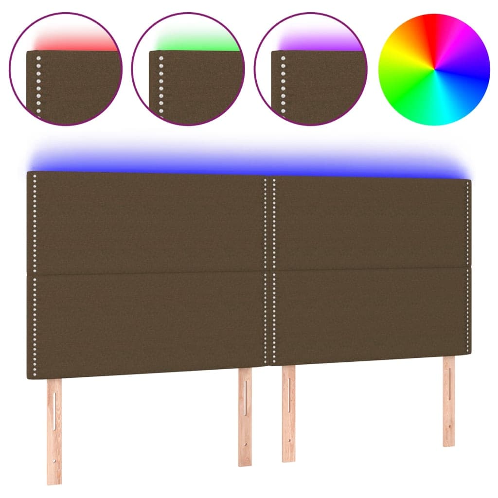 Cabeceira de Cama com led Tecido 180x5x118/128 cm Verde - 3122301
