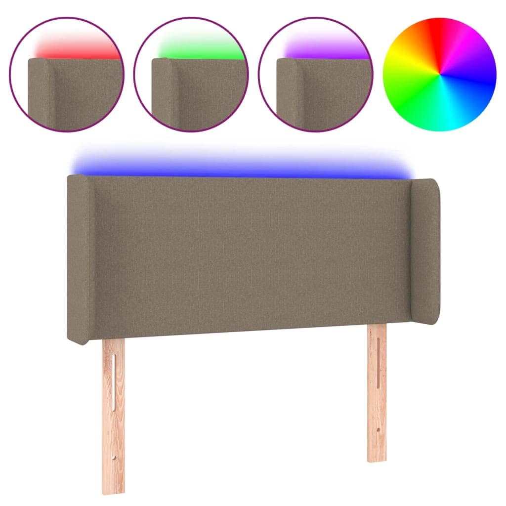 Cabeceira Cama Luzes led Tecido 93x16x78/88cm Cinza-acastanhado - 3122942