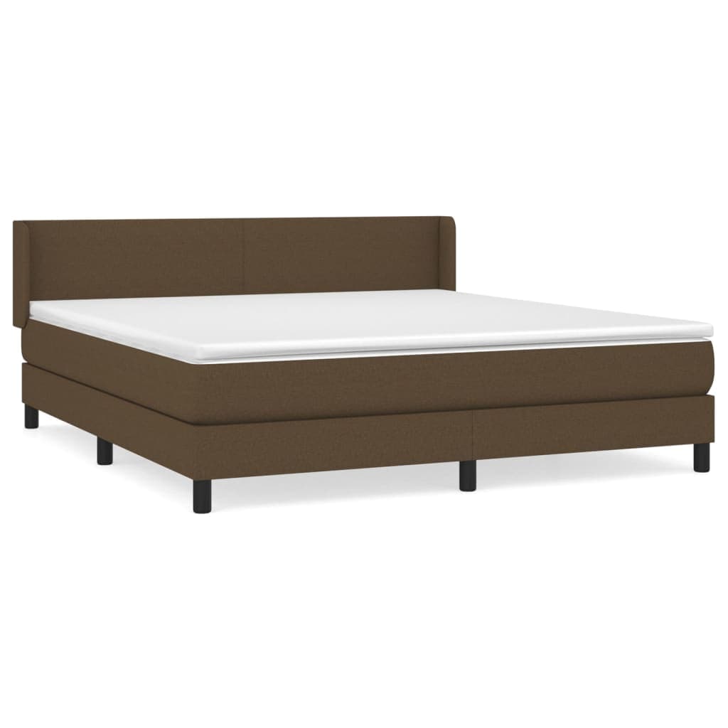 vidaXL Cama com Molas/colchão 160x200 cm Tecido Castanho-escuro - 3356489889