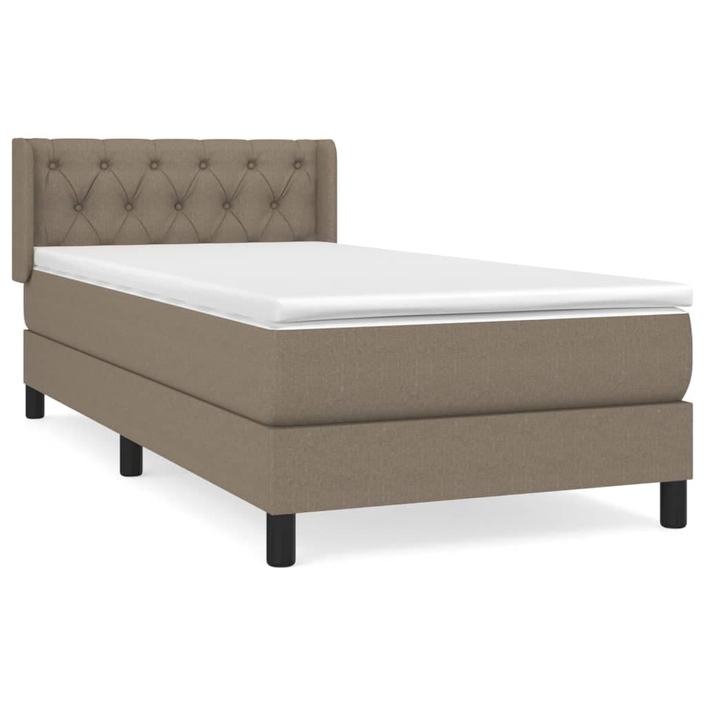 vidaXL Cama com Molas/colchão 80x200 cm Tecido Castanho-acinzentado - 3925793534