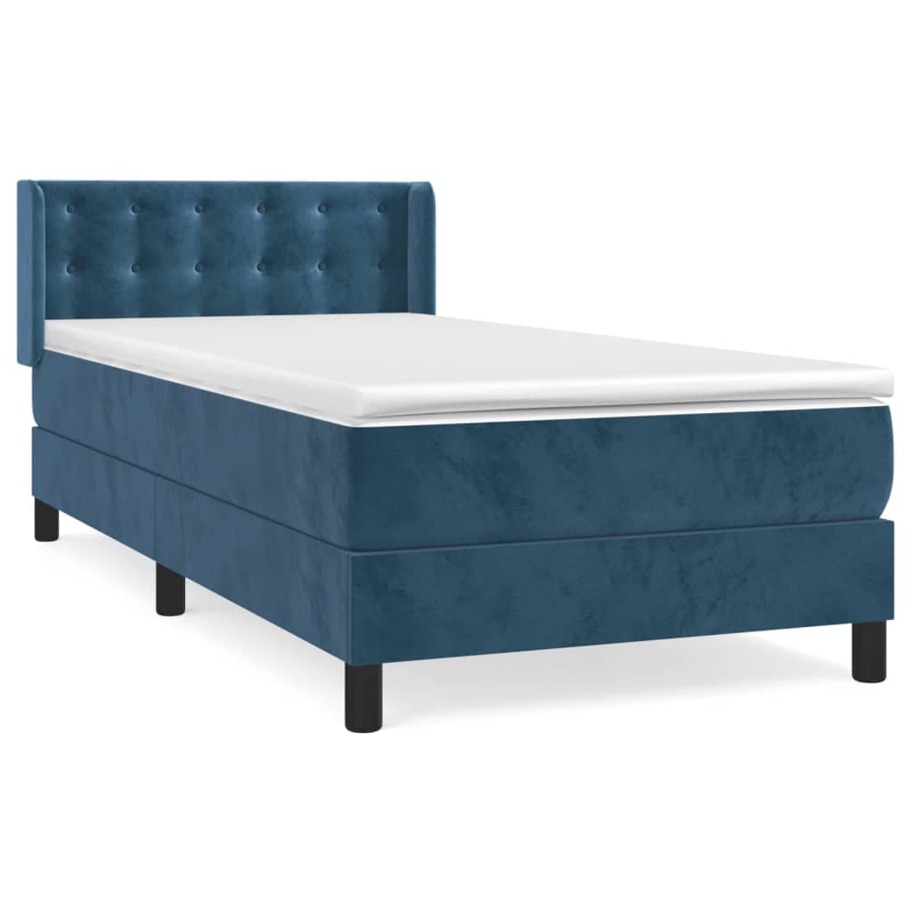 vidaXL Cama com Molas/colchão 80x200 cm Veludo Azul-escuro - 1231236511