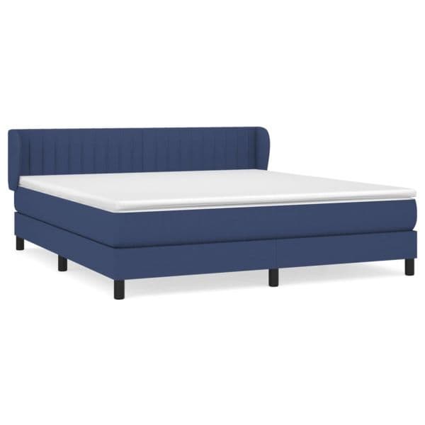 vidaXL Cama com Molas/colchão 160x200 cm Tecido Azul - 2690541754