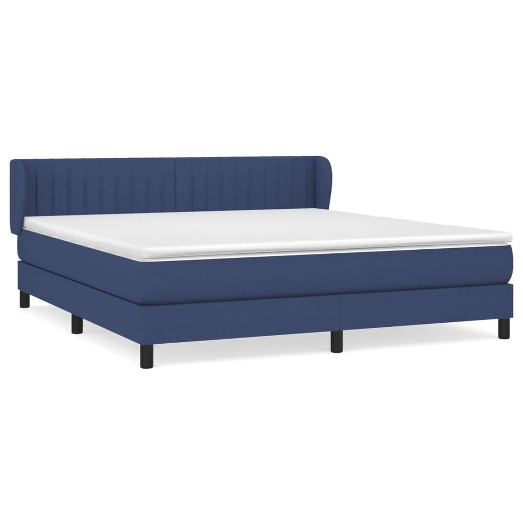 vidaXL Cama com Molas/colchão 160x200 cm Tecido Azul - 2690541754