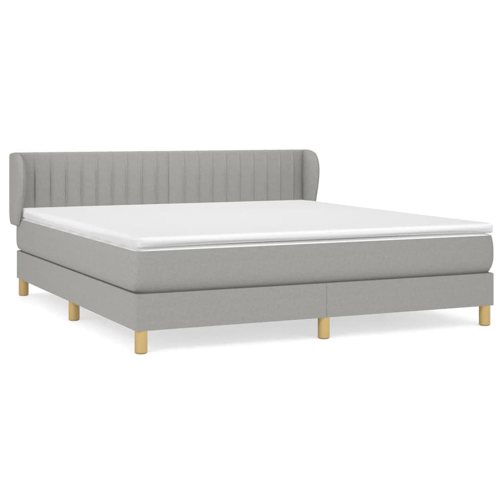 vidaXL Cama com molas/colchão 160x200 cm tecido cinzento-claro