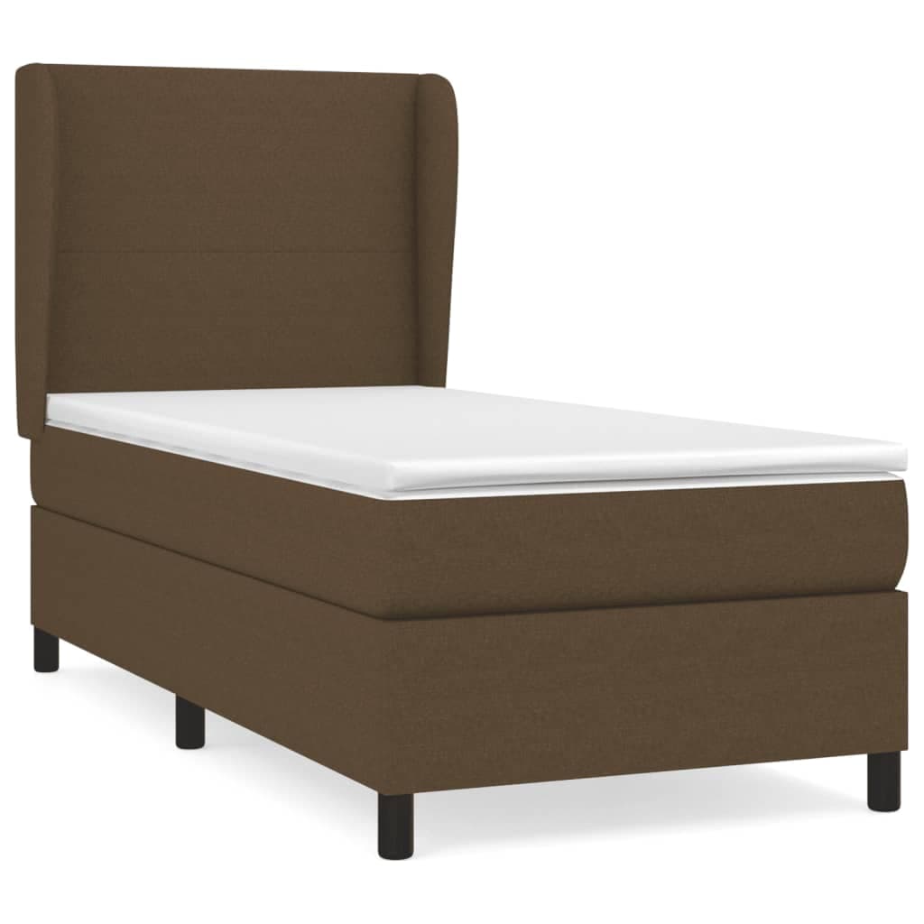 vidaXL Cama com molas/colchão 80x200 cm tecido castanho-escuro